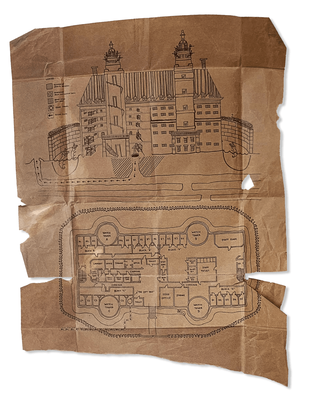 Prison escape map design
